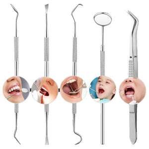6pc Dental Hygiene Tool Kit Dentist Tartar Scraper Scaler Dental Equipment Calculus Plaque Remover Teeth Cleaning Oral Care Tool (RPM Dental)