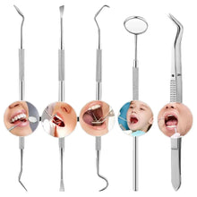 Load image into Gallery viewer, 6pc Dental Hygiene Tool Kit Dentist Tartar Scraper Scaler Dental Equipment Calculus Plaque Remover Teeth Cleaning Oral Care Tool
