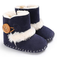 Load image into Gallery viewer, Newborn Infant Baby Snow Boots Winter Warm Cotton Baby Shoes Solid Button Autumn Ankle Bright Colors Boots
