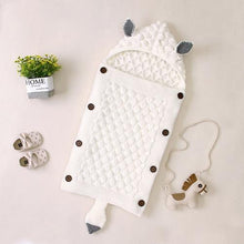 Load image into Gallery viewer, Stevvex Knitted Newborn Baby Blanket Baby Sleeping Bags Stroller Bedding Warm Swaddle Wrap
