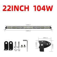 Load image into Gallery viewer, CO LIGHT 10D 10 20 30 inch 52W 104W 156W LED Work Light Bar Combo 4x4 Offroad LED Light Bar for Tractor Boat 4WD 4x4 Trucks ATV
