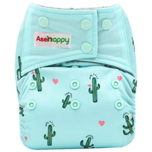 Load image into Gallery viewer, Colorful Modern Baby Cloth Diaper Bamboo Charcoal Nappy All-in-one Diapers sewn 3 Layers Micro fleece Insert Inside Reusable Diaper For Baby and Kids For Unlimited Use
