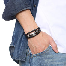 Load image into Gallery viewer, Lucky Vintage Men's Leather Bracelet Playing Cards  Charm Multilayer Braided Men and Women Gift
