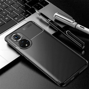 Honor50 Case Carbon Fiber Pattern Phone Cover For Honor 50 NTH-AN00 NTH-NX9 6.57'' Soft Silicone Shockproof Coque Honer Honar 50