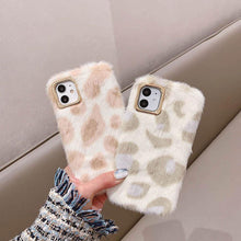 Load image into Gallery viewer, Fashion Plush Leopard Phone Case For Iphone 11 Pro Max Xs Max X Xr Cases Furry Fluffy Warm Cover For Iphone 6 6s 7 8 Plus Case Women Fashion Faux Fur Case For Iphone

