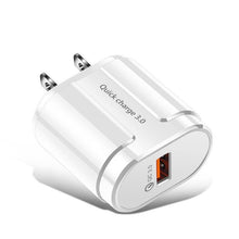 Load image into Gallery viewer, Fast Portable Quick 3.0 USB Charging Powerful Charger EU US Wall Mobile Phone Charger Adapter
