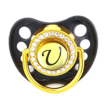 Load image into Gallery viewer, Baby Name Initial Letters Silicone Newborn Kids Dummy Pacifier Nipple Baby Soother Holder Great Babies Gift
