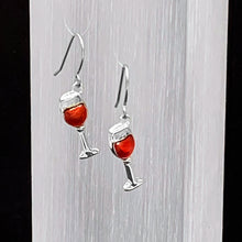 Load image into Gallery viewer, Stainless Steel Red Wine Glass Earrings
