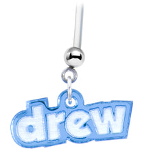 Load image into Gallery viewer, Custom Flexible PTFE Blue Personalized Name Pregnancy Belly Ring
