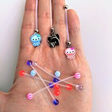 Load image into Gallery viewer, Pink Blue White Acrylic Beach Ball PTFE Pregnancy Belly Ring
