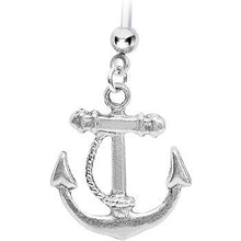 Load image into Gallery viewer, Nautical Anchor Drop Pregnant Belly Ring
