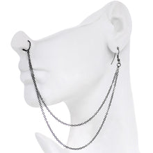 Load image into Gallery viewer, Handcrafted Pirate Booty Black Plated Ear to Nose Chain 20G 5/16
