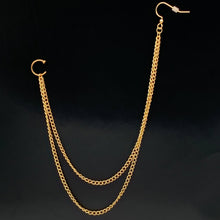 Load image into Gallery viewer, Handcrafted Pirate Booty Gold Plated Ear to Nose Chain 20G 5/16
