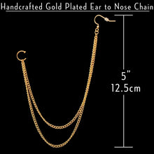 Load image into Gallery viewer, Handcrafted Pirate Booty Gold Plated Ear to Nose Chain 20G 5/16
