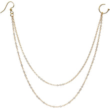Load image into Gallery viewer, Handcrafted Pirate Booty Gold Plated Ear to Nose Chain 20G 5/16

