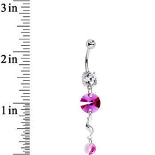 Load image into Gallery viewer, Handcrafted Pink Twist Drop Belly Ring Created with Crystals
