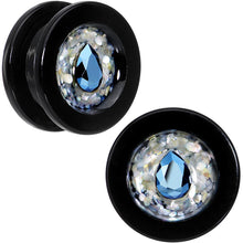 Load image into Gallery viewer, Slate Blue Gem Acrylic Plug Set Created with Crystals 14mm to 20mm
