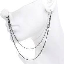 Load image into Gallery viewer, Handcrafted Black Anodized Double Sweep Ear to Nose Chain
