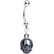 Load image into Gallery viewer, Handmade Sugar Skull Dangle Belly Ring Created with Crystals
