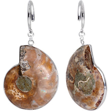 Load image into Gallery viewer, Handcrafted Spiral Ammonite Sea Fossil Ear Weights
