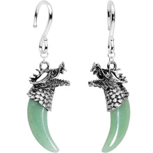 Load image into Gallery viewer, Handcrafted Green Agate Dragon Tooth Ear Weights
