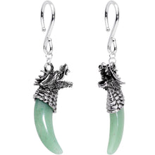 Load image into Gallery viewer, Handcrafted Green Agate Dragon Tooth Ear Weights

