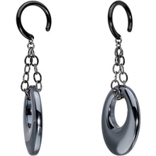 Load image into Gallery viewer, Handcrafted Black Plated Hematite Clothoid Loop Chain Ear Weights
