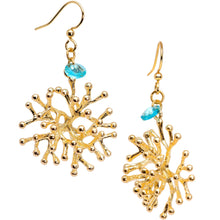 Load image into Gallery viewer, Handmade Sea Coral Fishhook Earrings Created with Crystals
