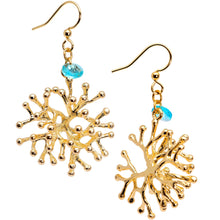 Load image into Gallery viewer, Handmade Sea Coral Fishhook Earrings Created with Crystals
