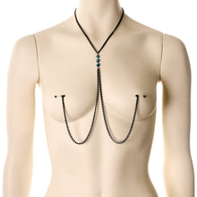 Load image into Gallery viewer, Gothic Black Necklace to Nipple Chain Created with Crystals
