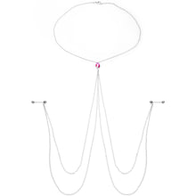 Load image into Gallery viewer, Rue Red Gem Necklace to Nipple Chain Created with Crystals
