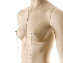Load image into Gallery viewer, Rue Red Gem Necklace to Nipple Chain Created with Crystals
