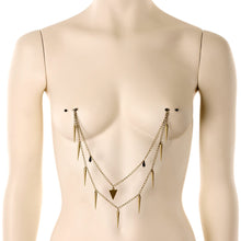 Load image into Gallery viewer, Handcrafted Warrior Drop Nipple Chain Created with Crystal

