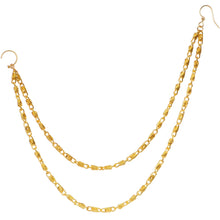 Load image into Gallery viewer, Handcrafted Gold Anodized Titanium Double Sweep Ear to Nose Chain
