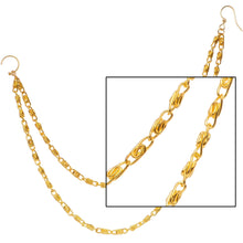 Load image into Gallery viewer, Handcrafted Gold Anodized Titanium Double Sweep Ear to Nose Chain
