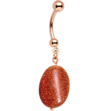 Load image into Gallery viewer, Handcrafted Natural Goldstone Earthy Elegance Dangle Belly Ring
