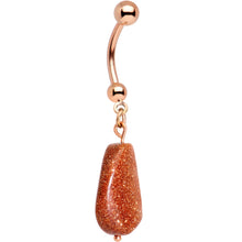 Load image into Gallery viewer, Handcrafted Natural Goldstone Earthy Elegance Dangle Belly Ring
