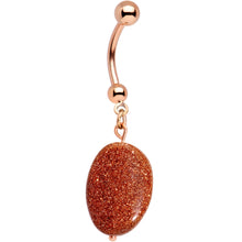 Load image into Gallery viewer, Handcrafted Natural Goldstone Earthy Elegance Dangle Belly Ring
