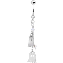 Load image into Gallery viewer, Handcrafted Ghost Dangle Belly Ring Created with Crystals
