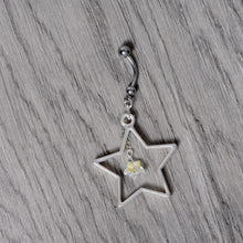 Load image into Gallery viewer, Handmade Starlight Dangle Belly Ring Created with Crystals
