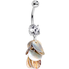 Load image into Gallery viewer, Handcrafted Clear Gem Mother of Pearl Cascade Dangle Belly Ring

