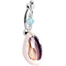 Load image into Gallery viewer, Puka Shell Reversible Belly Ring Created with Crystals

