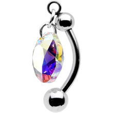Load image into Gallery viewer, Aurora Drop Top Mount Belly Ring Created with Crystals
