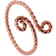 Load image into Gallery viewer, Handcrafted Rose Gold Filled Twisted Curved Coiled Toe Ring
