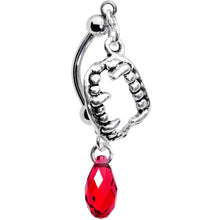 Load image into Gallery viewer, Handmade Vampire Fang Belly Ring Created with Crystals
