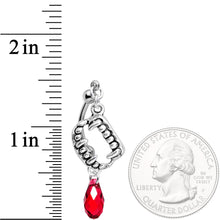 Load image into Gallery viewer, Handmade Vampire Fang Belly Ring Created with Crystals
