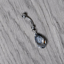 Load image into Gallery viewer, Clear Drop Reversible Belly Ring Created with Crystals
