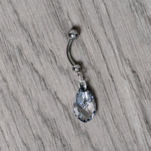 Load image into Gallery viewer, Clear Drop Reversible Belly Ring Created with Crystals

