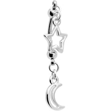 Load image into Gallery viewer, Handcrafted Hollow Moon Star Double Mount Reversible Belly Ring
