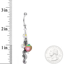 Load image into Gallery viewer, Handmade Ocean Joy Dangle Belly Ring Created with Crystals
